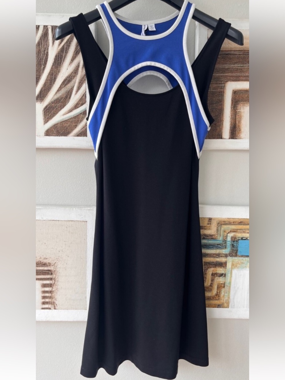 & Other Stories Color-block Black Dress W/ Racerback Overlay Size 10 NWOT